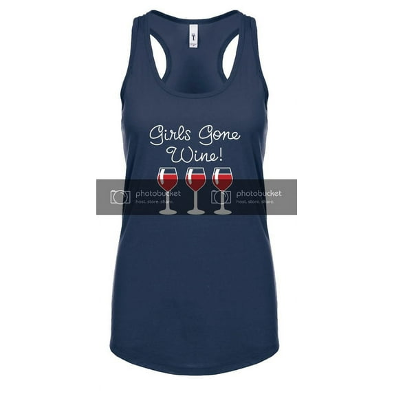 Funny Girls Gone Wine Ladies Racerback Tank Top-Indigo-XL