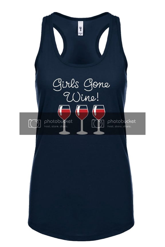 Funny Girls Gone Wine Ladies Racerback Tank Top-Midnight Navy-xs