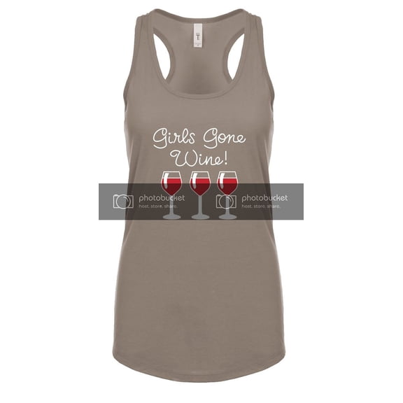 Funny Girls Gone Wine Ladies Racerback Tank Top-Warm Grey-Small