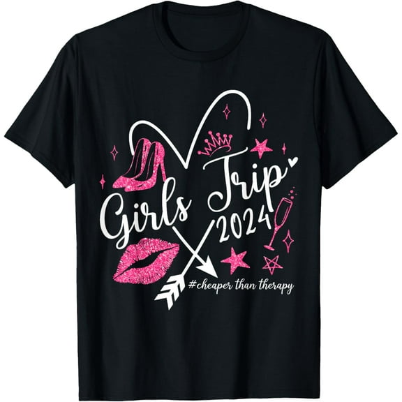 Funny Girls Trip 2024 Summer Vacation Girls Weekend Womens T-Shirt