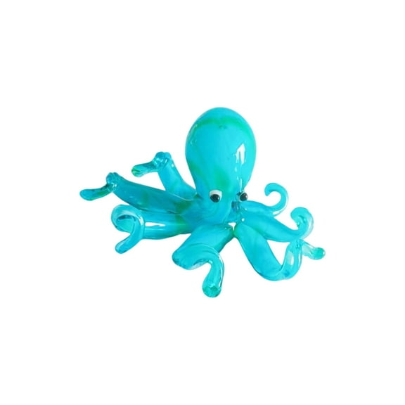 Multicolor Octopuses Glass Miniature Figurine Home Desktop Decors Car Ornament for Birthdays Valentines Day