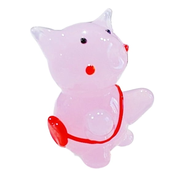 Cartoon Pigs Glass Miniature Figurine Home Desktop Decors Car Ornament for Birthdays Valentines Day