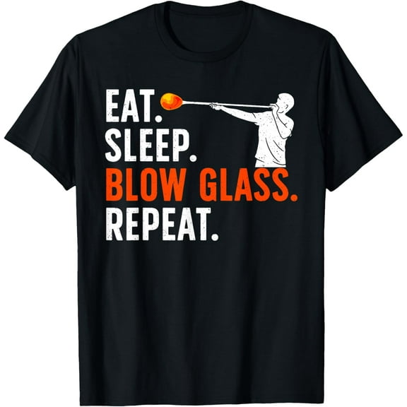 Funny Glassblowing For Men Women Glass Blowing Glassblower T-ShirtMen's and women's gift, black and white T-shirt, size: Extra large S-4XL