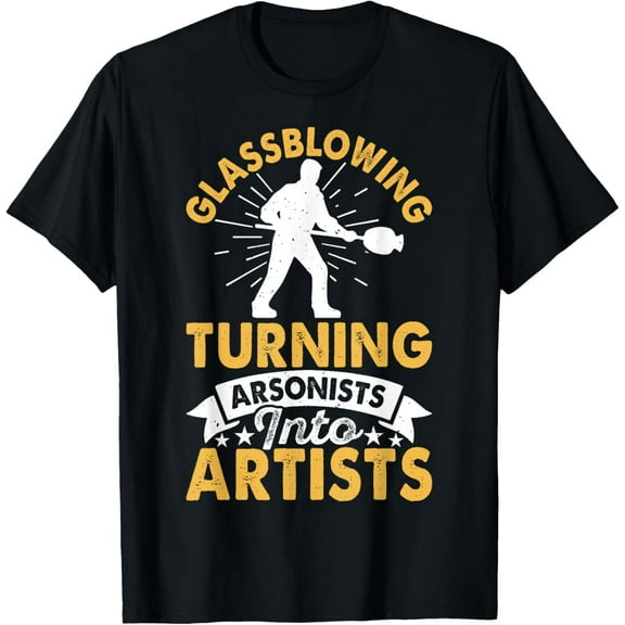 Funny Glassblowing retro vintage gifts for glassblower T-ShirtMen's and women's gift, black and white T-shirt, size: Extra large S-4XL