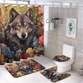 thumbnail image 1 of Funny Glasses Wolf Shower Curtain Sets with Rugs 4 Piece Rustic, 1 of 7