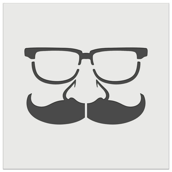 Funny Glasses with Nose and Mustache DIY Cookie Wall Craft Stencil - 7.0 Inch
