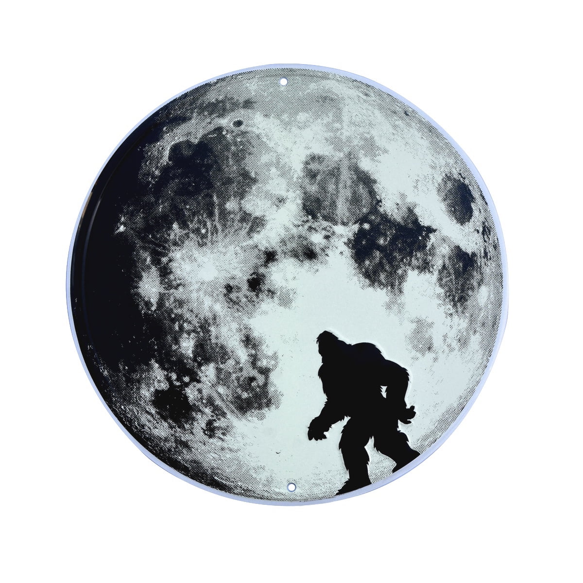 Bigfoot Glow In Dark Moon Walking Funny Sasquatch Metal Wall Sign Man Cave Decor Bigfoot Glow In Dark Moon Walking Funny Sasquatch Metal Wall Sign Man Cave Decor
