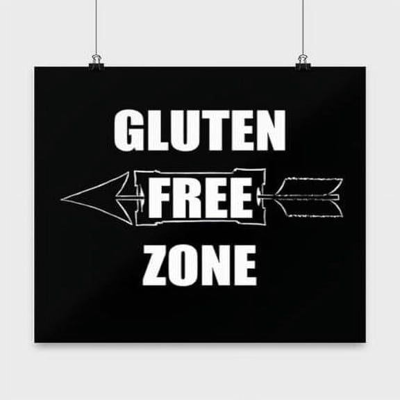 Gluten Free Zone Wall Art - Kitchen Decor - 13x13 Poster Print - Culinary Style