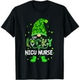 thumbnail image 1 of Funny Gnome One Lucky NICU Nurse St Patricks Day Shamrock T-Shirt, 1 of 3