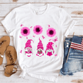 thumbnail image 1 of Funny Gnome Sunflower Faith Hope Love Breast Cancer Awareness Print T Shirt Graphic Top Tees Streetwear Punk T-Shirt Women Clothes, 1 of 5