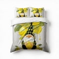thumbnail image 1 of Funny Gnome Yellow Lemon Green Leaf Bedding Set 3 Pcs Soft Microfiber Quilt Cover For Bedroom Decor, Comforter Cover With 2 Pillowcase, 1 of 5