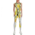 thumbnail image 1 of Funny Gnome Yellow Lemon Green Leaf Women's One Piece Yoga Jumpsuits Leggings Playsuit Gym Suit Fitness Running Athletic Clothes Gym Wear Set, 1 of 6