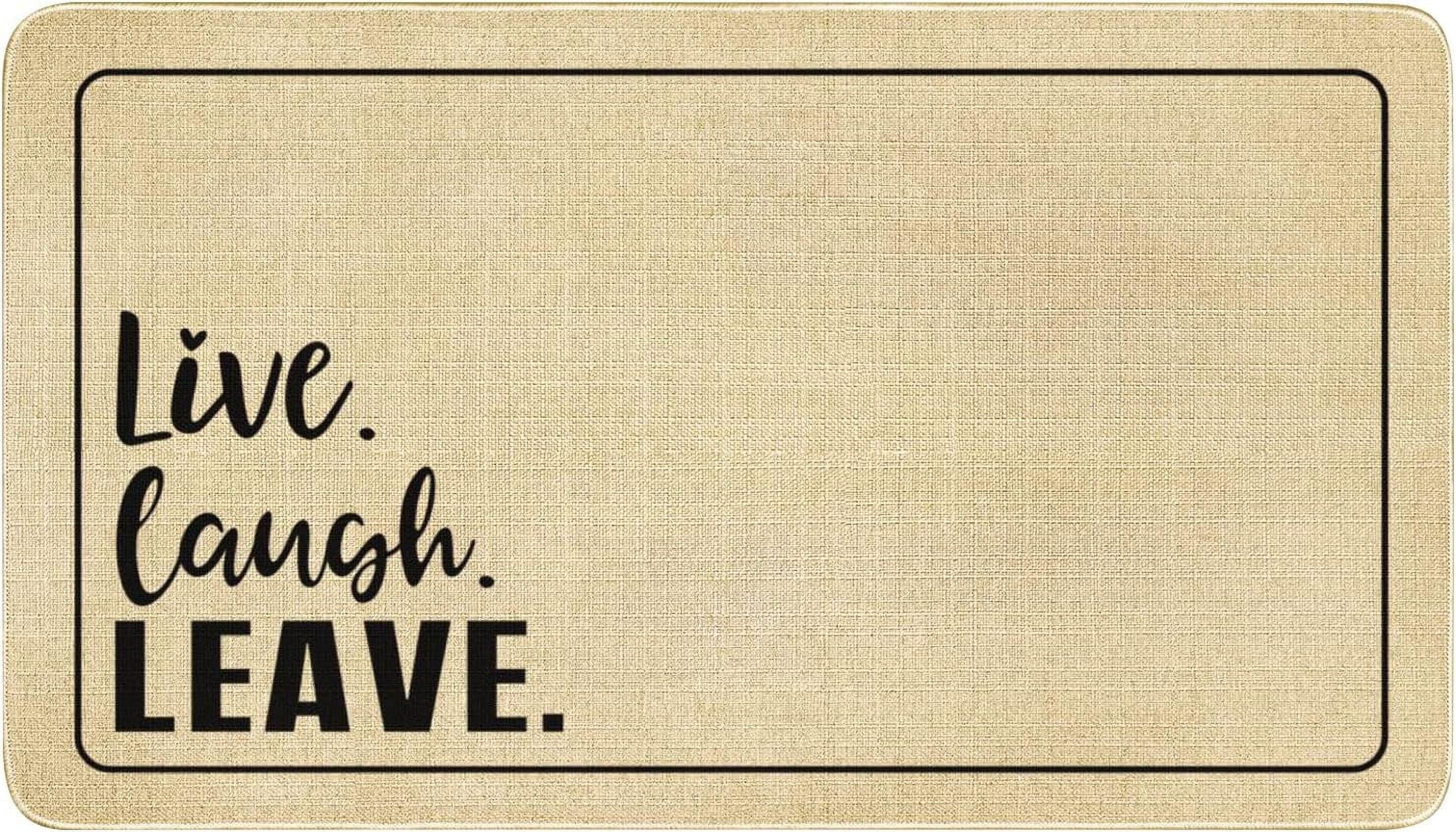 Funny Go Away Welcome Door Mats Outdoor,Live Laugh Leave Doormat, Cute Quick Drying Durable Low-Profile Rubber Backing Rug Indoor Entryway Front Porch Home Decor 30" x 17"