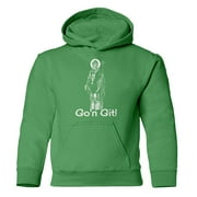 Funny Go'n Git Funny St Patrick's Day Irish Holiday Youth Hooded Sweatshirt (Green, Youth Medium)