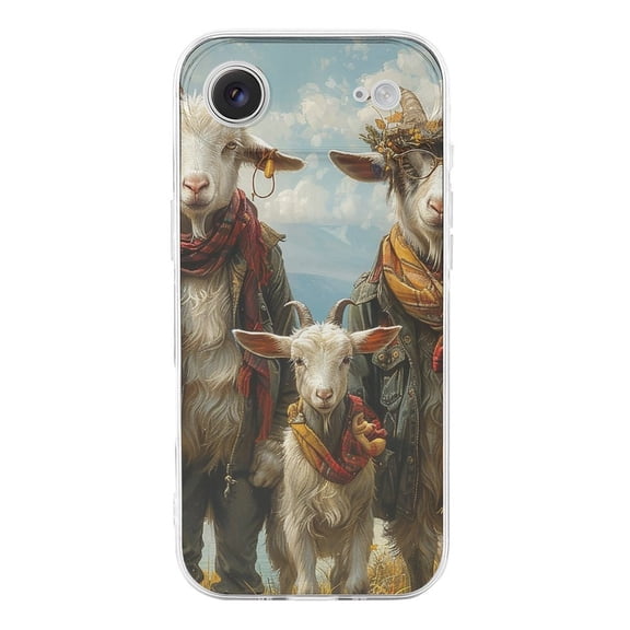 Funny Goat Family Cool Art Transparent TPU Case for iPhone 17 Air Slim Shockproof Protective Phone Cover
