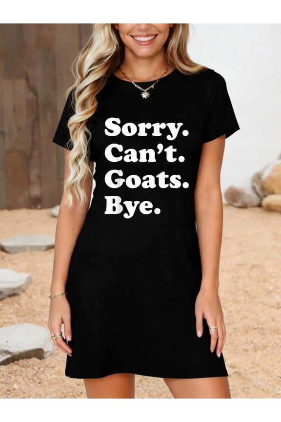 Funny Goat Gift for Men Women Boys or Girls T-Shirt Dress Casual Summer Dress Everyday Outfit