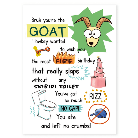Funny Goat Humor Greeting Card "Goat Energy" Cute Birthday Card