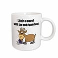thumbnail image 1 of 3drose, Funny Goat Is Eating a Book Life Quote Saying, 15oz Mug, 1 of 6