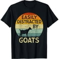 thumbnail image 1 of Funny Goat Lovers Easily Distracted By Goats T-Shirt men and women can wear, black, white, gifts, 1 of 4