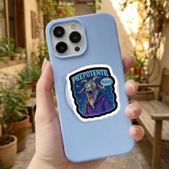 Funny Goat Phone Grip, Trippy Psychedelic Mobile Stand, Prepotente Goat Phone Grip, Weird Aesthetic Gift, Surreal Space Animal Accessory