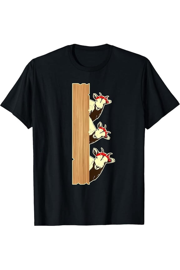 Funny Goats Red Bandanas Head Bow Farm Animals Lovers Gift T-Shirt