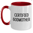 thumbnail image 1 of Funny Godmother Quotes Gifts from Men to Godmother on Mother's Day, Two Tone Coffee Mug, 11oz, Ceramic, Microwave and Dishwasher Safe, Black and White, Red and White, Navy and White, Pink and White, 1 of 4
