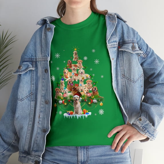 Funny Golden Retriever Christmas Tree Ornat Decor Costume T-Shirt