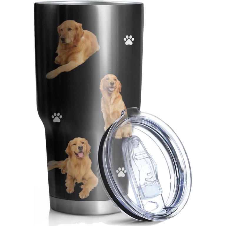 Funny Golden Retriever Dog Tumbler Gift for Women/Men,Double Wall