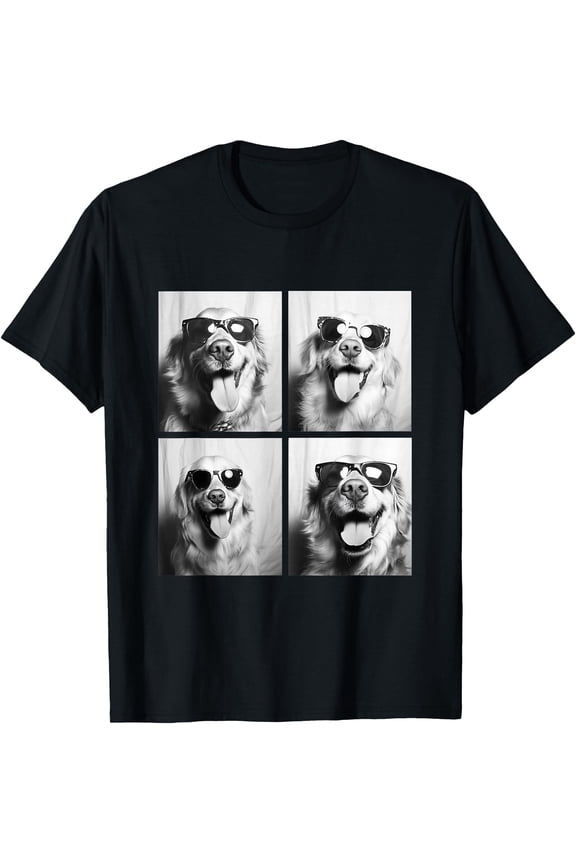 Funny Golden Retriever Dogs with Sunglasses Cute Pets Meme T-Shirt