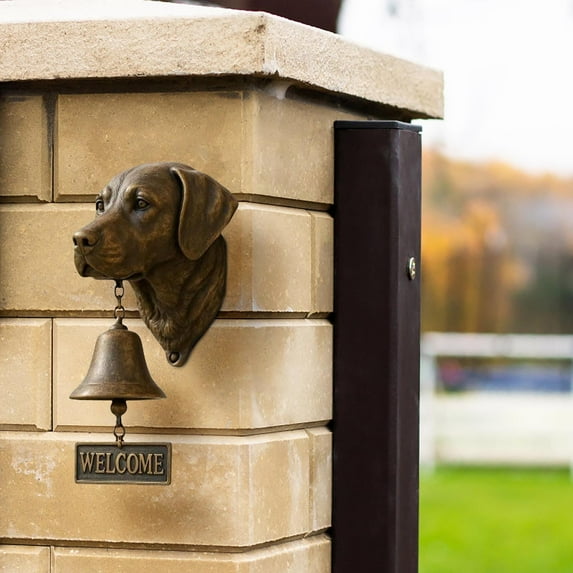 Funny Golden Retriever Doorbell, Dog Welcome Doorbell, Retro Wall-Mounted Decorative Doorbell, Vintage Metal Outdoor Farmhouse Retro Doorbell for Front Door, Porch, Home, Shop