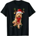 thumbnail image 1 of Funny Goldendoodle Dog Tree Christmas Lights Pajama T-Shirt., 1 of 4