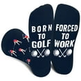 thumbnail image 1 of Funny Golf Ball Socks for Men Women Dad Teen Boys - BORN TO GOLF FORCED TO WORK Crazy Silly Novelty Funky Cool Socks- Golfer Accessories Birthday Fathers Christmas Fun Gifts Stocking Stuffers, 1 of 7