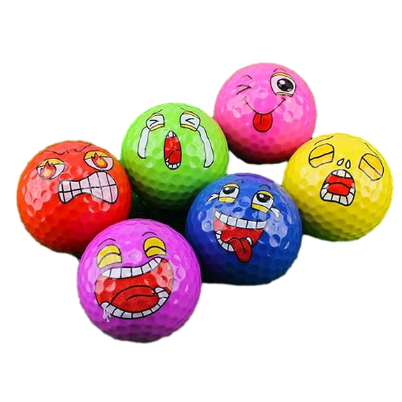 Funny Golf Balls, Practice Golf Balls Colored, Novelty Golf Gifts for Men, Women and Dads, 6-Pack Expression Colored Golf Balls, Fun Balls, Golf Accessories