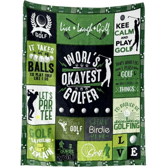 Funny Golf Blanket for Men Women Warm and Cozy Golf Flannel Blanket, Golf Lover Birthday Gift Blanket 40x50 Inch Golf Gifts