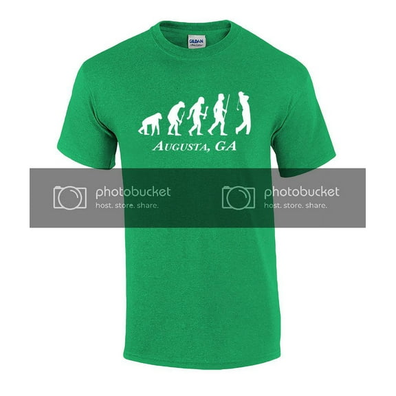 Funny Golf Evolution of Man Augusta Georgia Tournament Short Sleeve T-shirt-Small Irish Green
