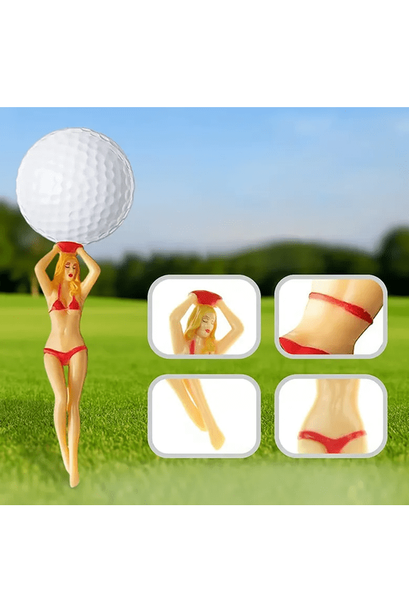 Funny Golf Gift for Dad & Husband, 3-Inch Bikini Lady Tees, Unique Father's Day or Birthday Present for Him, Novelty Golf Gear