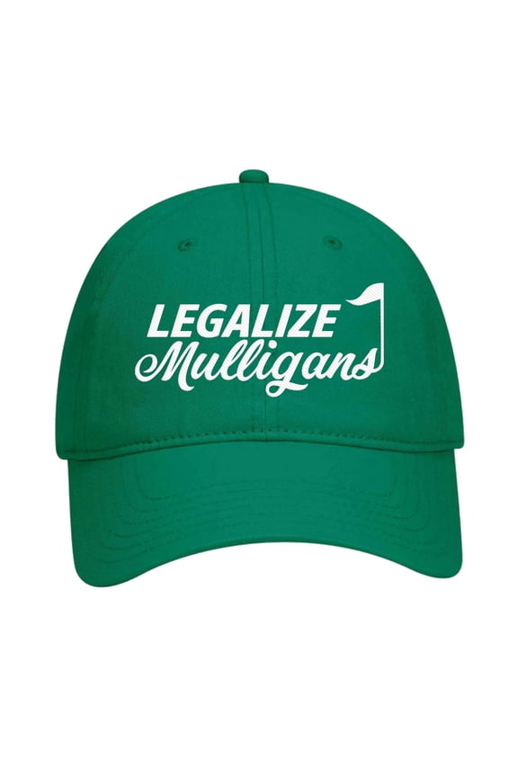 Funny Golf Legalize Mulligans Men's Embroidered Otto Baseball Cap Hat-Kelly Green