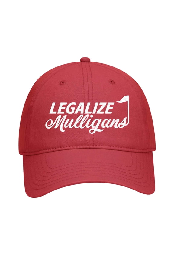 Funny Golf Legalize Mulligans Men's Embroidered Otto Baseball Cap Hat-Red
