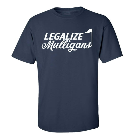 Funny Golf Legalize Mulligans Men's Golfing Short Sleeve T-shirt Graphic Tee-Navy-5xl