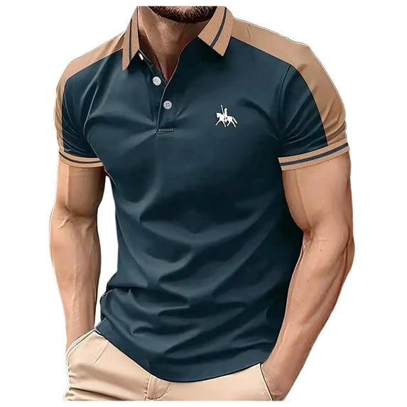 Funny Golf Polos for Men Vintage Striped Big and Tall Golf Polos for Men Vintage Retro Collared Tee Active Fit Golf Fashion Shirts