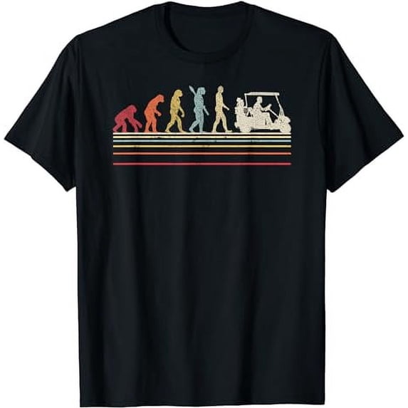 Funny Golf Shirt. Retro Style Evolution Of Man T-Shirt