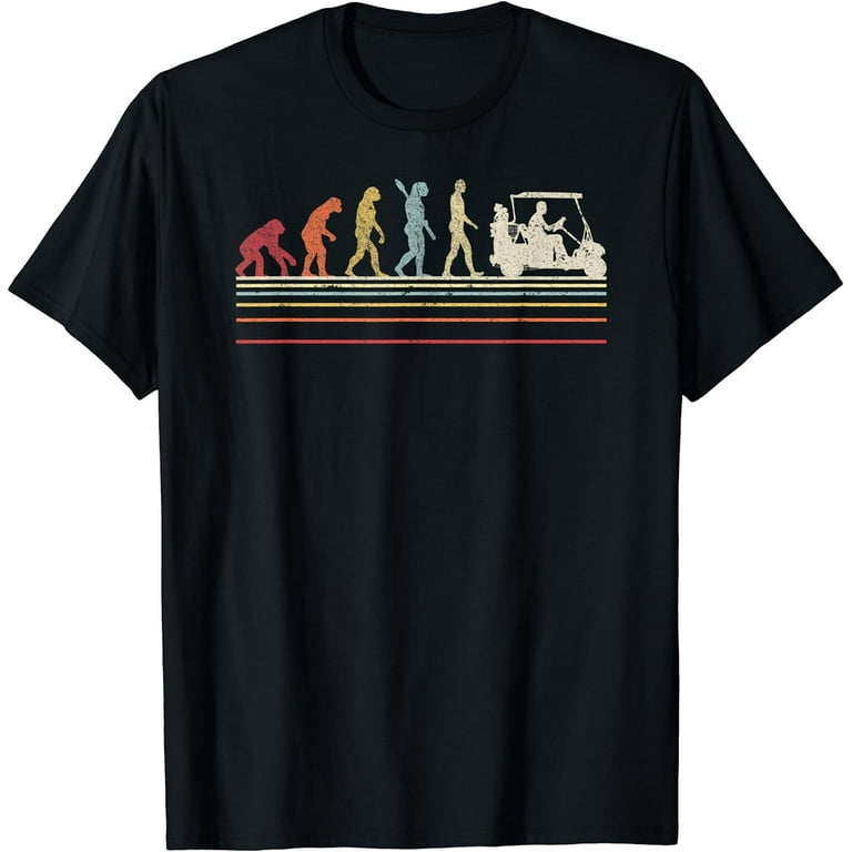 Funny Golf Shirt. Retro Style Evolution Of Man T-Shirt Funny Golf Shirt. Retro Style Evolution Of Man T-Shirt