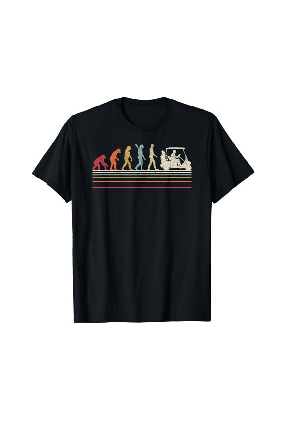 Funny Golf Shirt. Retro Style Evolution of Man T-Shirt