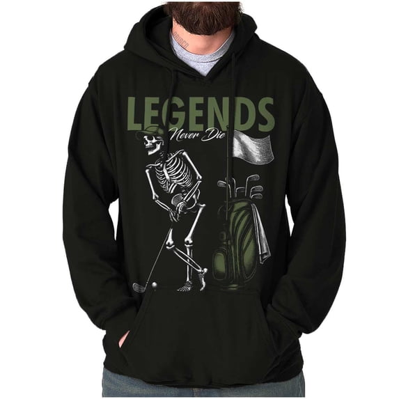 Funny Golf Skeleton Legends Never Die Hoodie Hooded Sweatshirt Men Brisco Brands S
