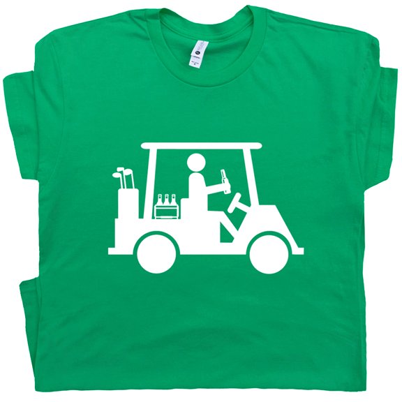 Funny Golf T Shirt For Men Guys Golfer Holding Beer Cool Golfing shirt Hilarious Graphic Tee Retro Golf Humor