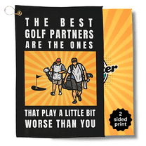 Funny Golf Towels, 2-Sided Print, Carabiner Clip, Perfect for Golf Lovers, Chipster Golf (Tan Lines)