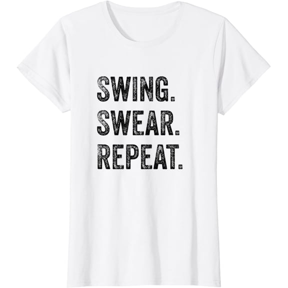Funny Golf Tshirt Men Women | Swing Swear Repeat Golfer Gift T-Shirt