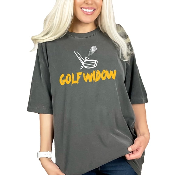 Funny Golf Widow Saying for Golfers, Pepper Comfort Colors T-Shirt, 2XL