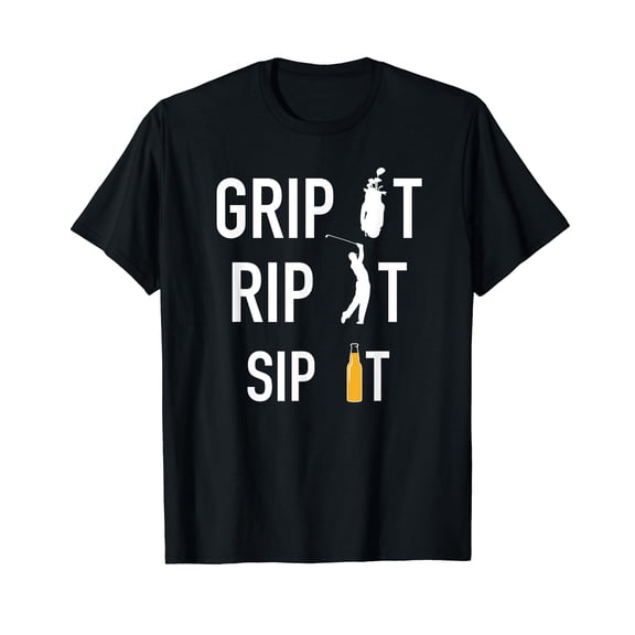 Funny Golf and Beer Tshirt Grip it Rip it Sip It Gift Shirt