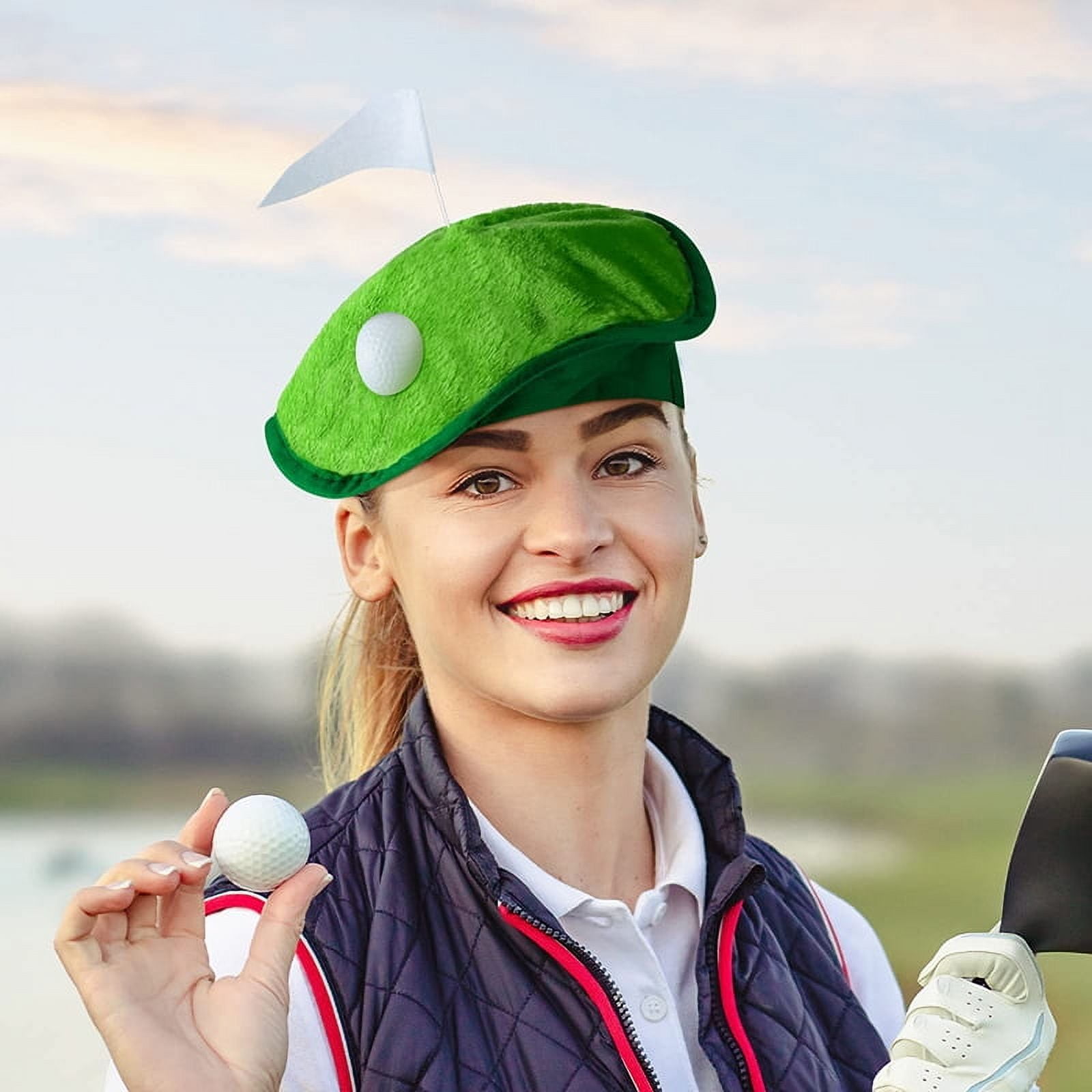 Funny Golfer Beret Hat Golf Theme Party Headwear With Golf Ball Flag ...